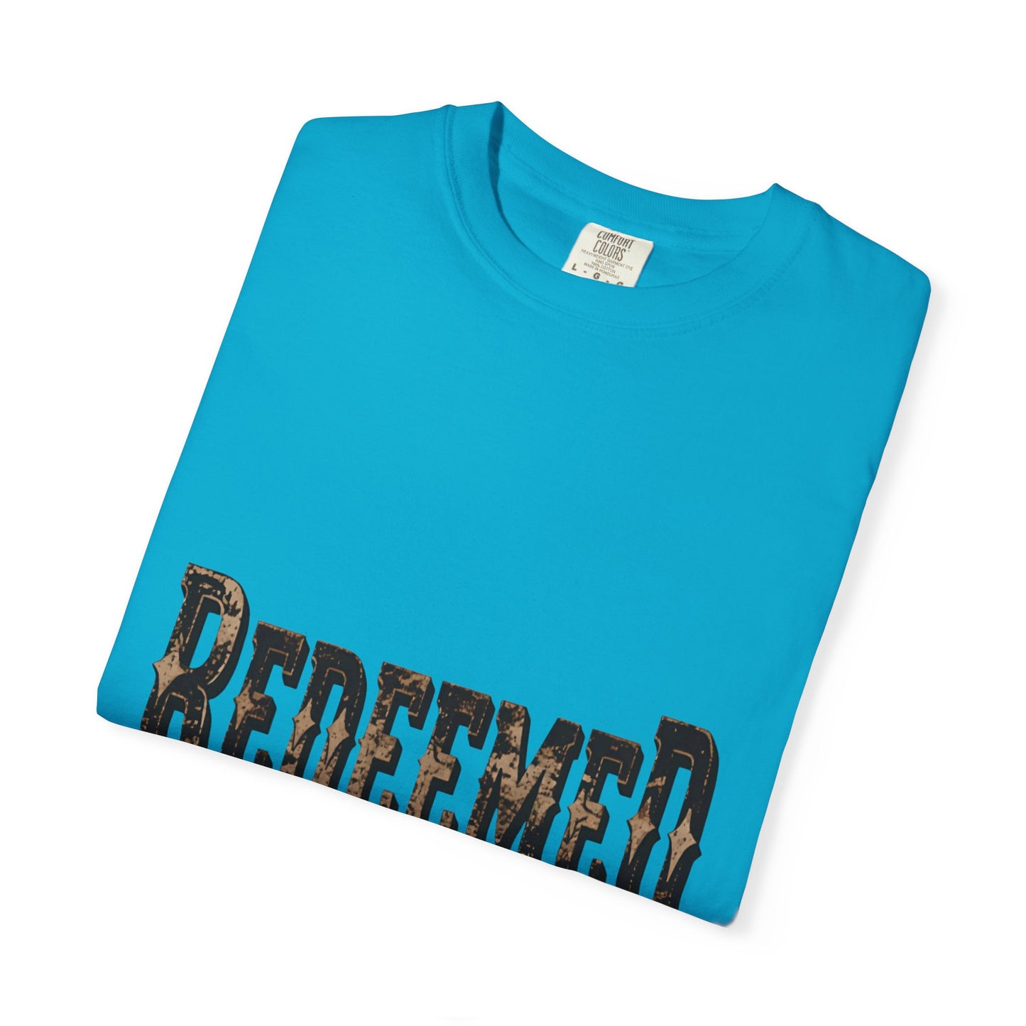 Garment-Dyed Statement Tee — Bold Single-Word Typographic Front