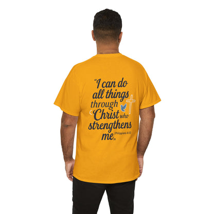 Inspirational Christian T-Shirt - "I Can Do All Things Through Christ" Bible Verse Tee