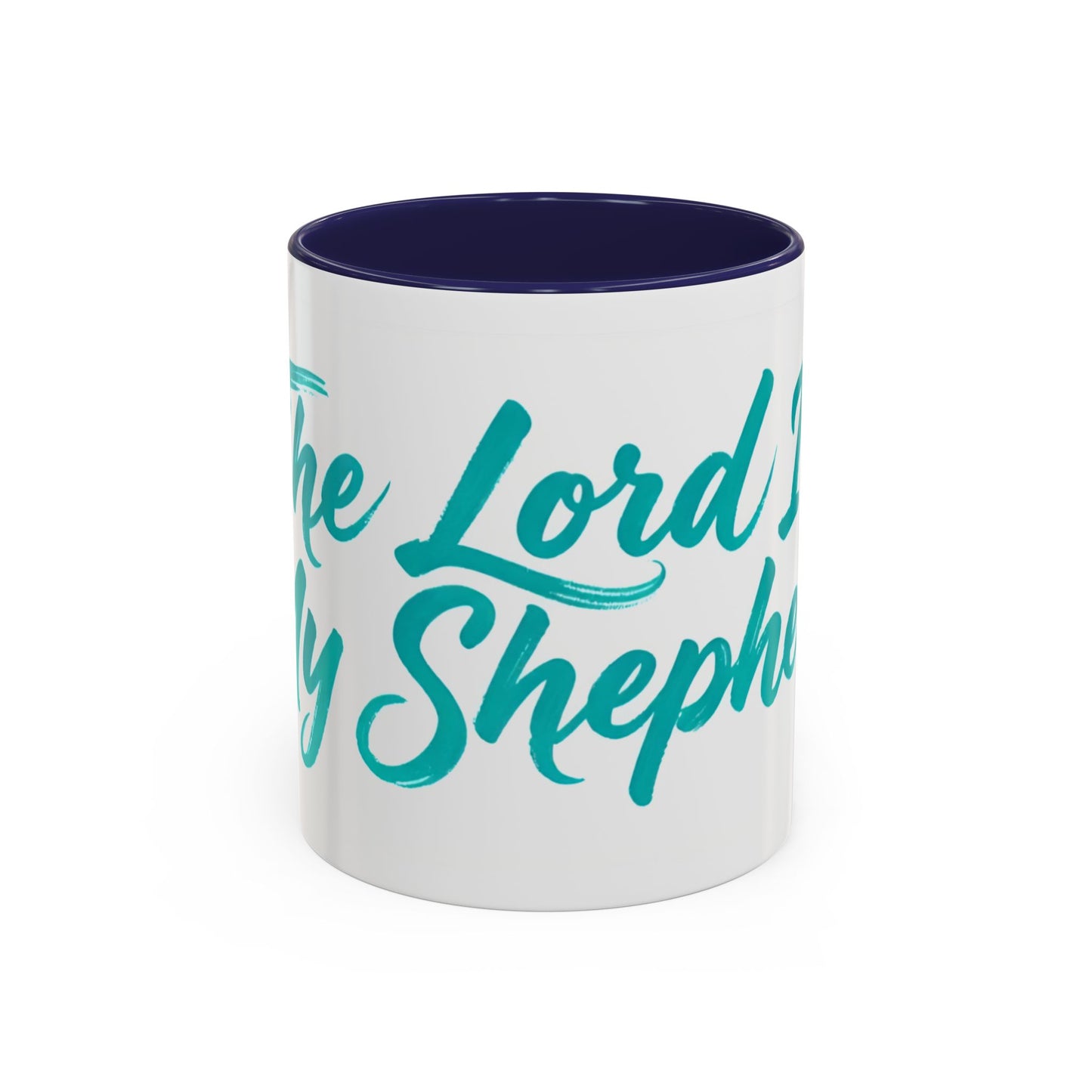 Scripture Accent Coffee Mug — Teal Hand-Lettered Encouragement (11/15 oz)