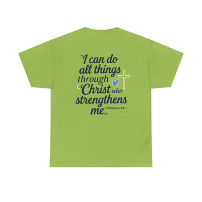 Inspirational Christian T-Shirt - "I Can Do All Things Through Christ" Bible Verse Tee