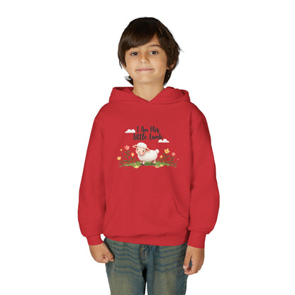 Youth Hoodie - "I Am His Little Lamb" Cute Floral Lamb Kids Pullover