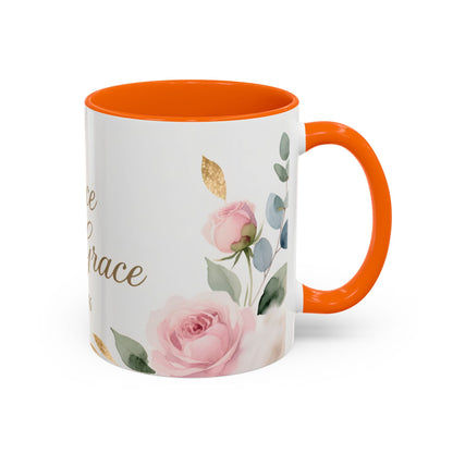 Grace Upon Grace Coffee Mug — Floral John 1:16 Scripture Accent Mug