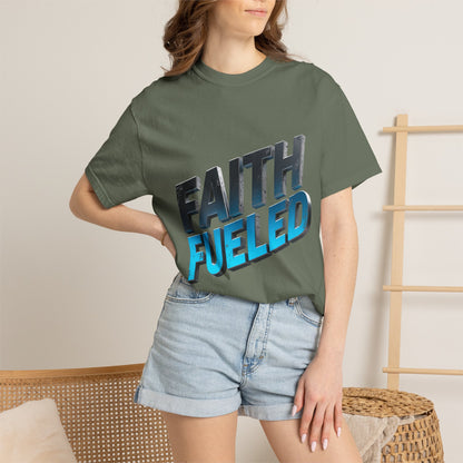 Faith Fueled Garment-Dyed Tee — Vintage Two-Tone Christian T-Shirt