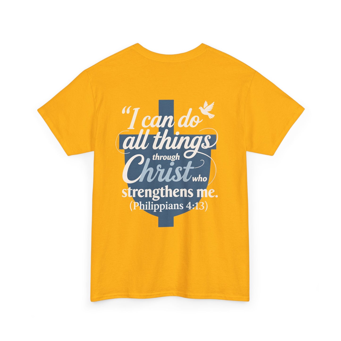 Philippians 4:13 Cotton Tee — "I Can Do All Things" Christian Prayer T-Shirt