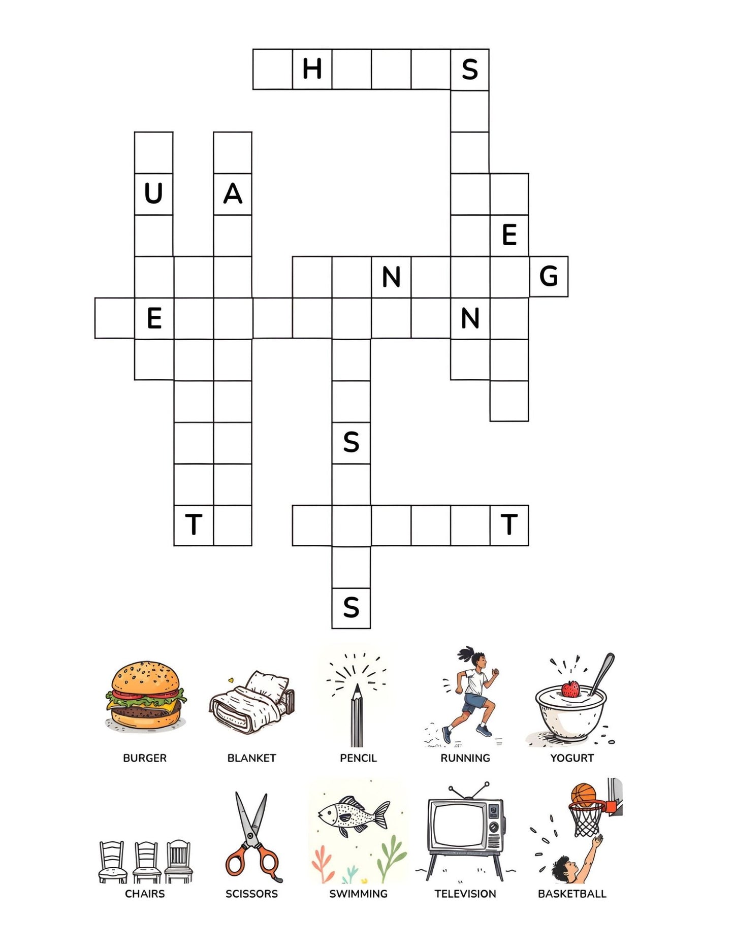 Everyday Words Crossword Book for Kids | 25+ crossword puzzles | Large, easy-to-read layout (8.5 x 11 inches) | PDF File Digital Download