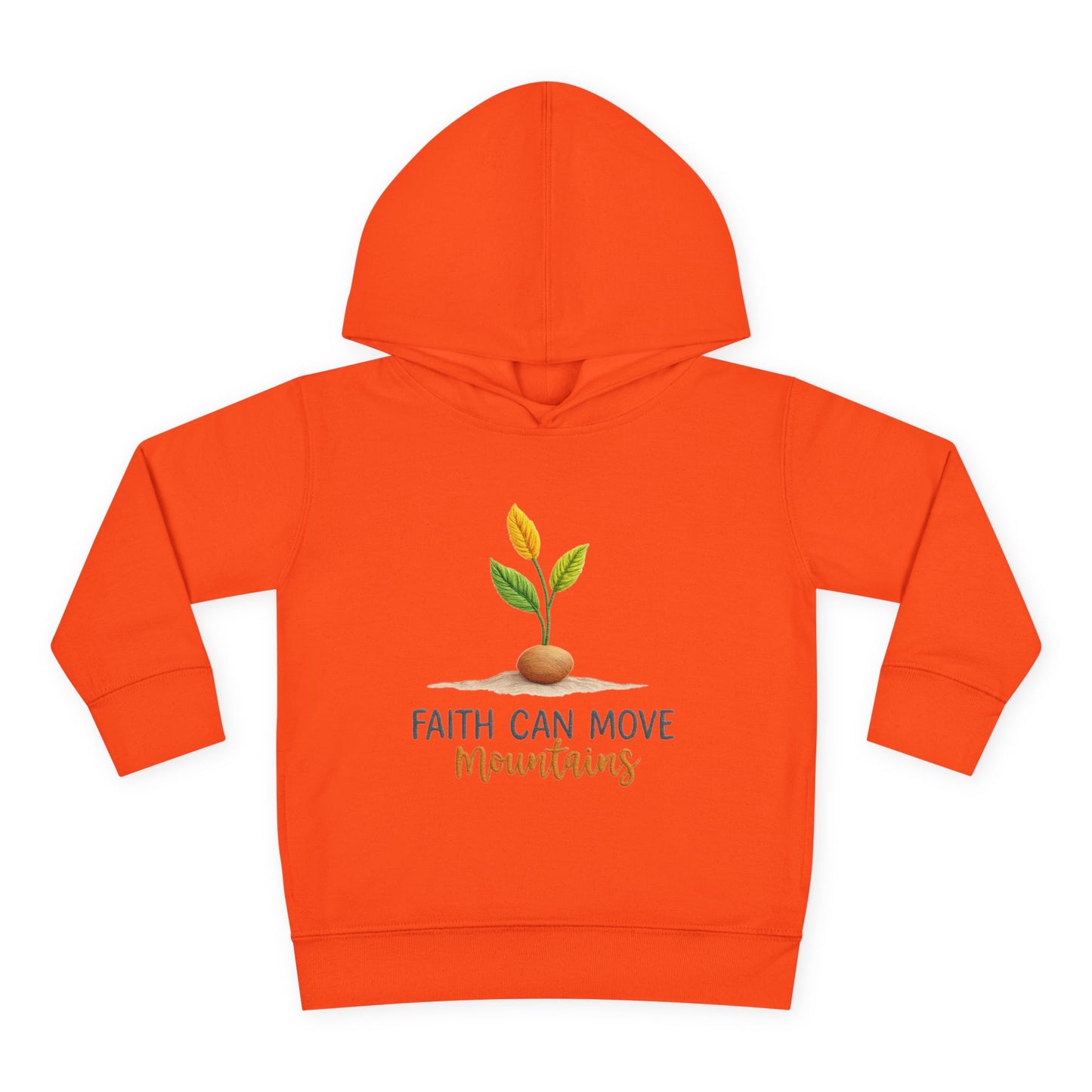 Toddler Hoodie - "Faith Can Move Mountains" Plant Graphic