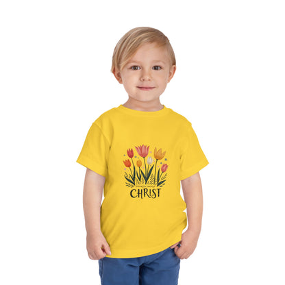 Cute Tulip Floral Christ Tee for Toddlers | Daily Faith Inspiration | Ideal Gift for Kids
