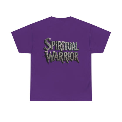 Spiritual Warrior T-Shirt — Gothic Lettering Faith & Strength Tee
