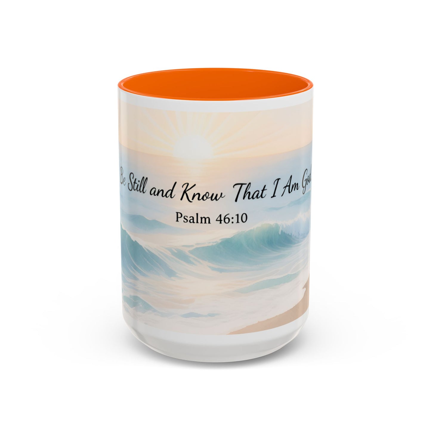 Psalm 46:10 Ocean Coffee Mug – "Be Still and Know That I Am God" Inspirational Ceramic