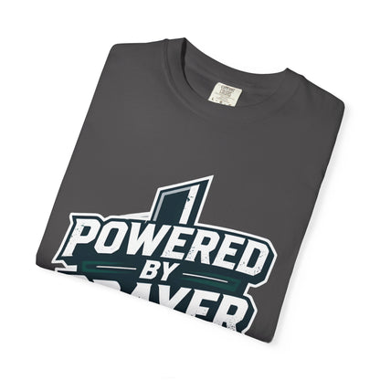 Powered by Prayer T‑Shirt — Faith Graphic Tee with Cross