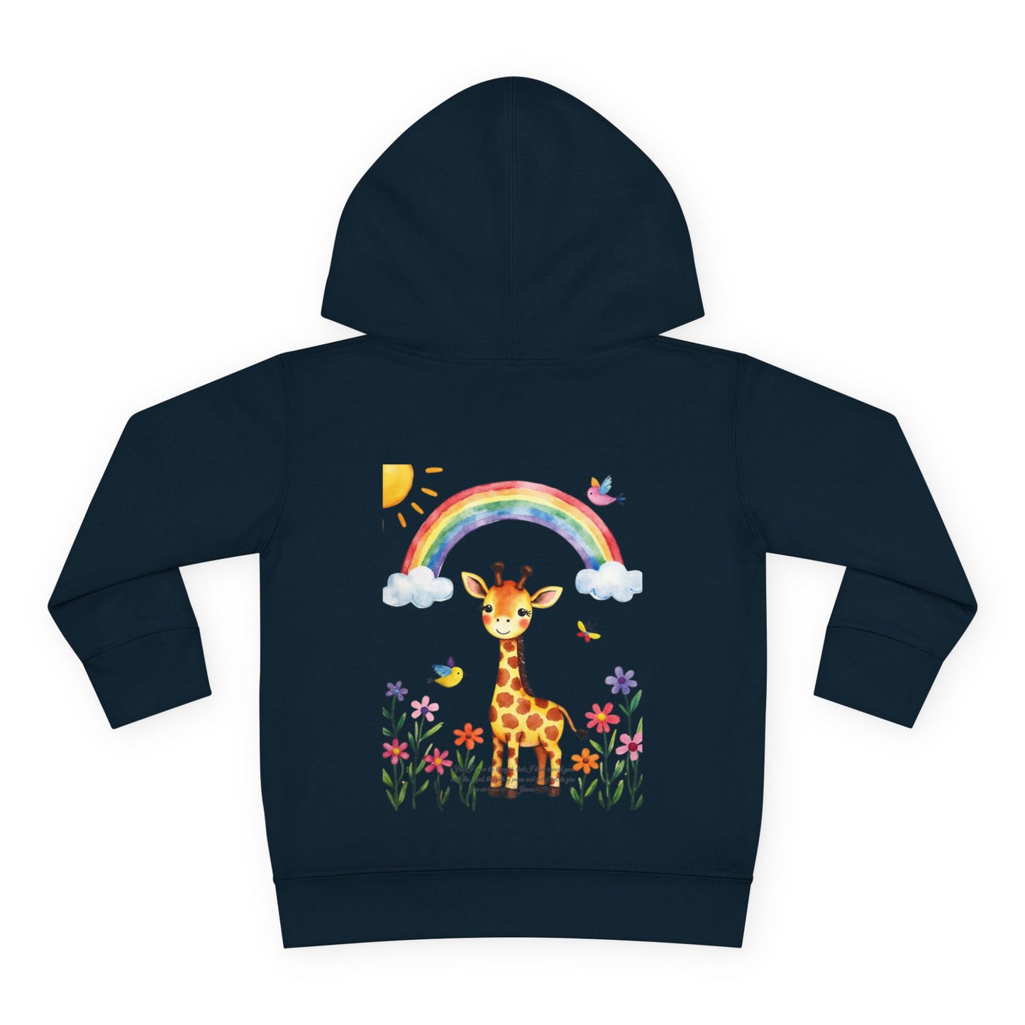 Toddler Hoodie — Giraffe Rainbow Floral Pullover