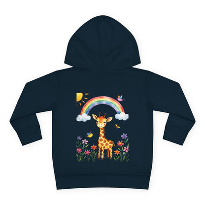 Toddler Hoodie — Giraffe Rainbow Floral Pullover