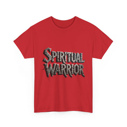 Spiritual Warrior T-Shirt — Gothic Lettering Faith & Strength Tee