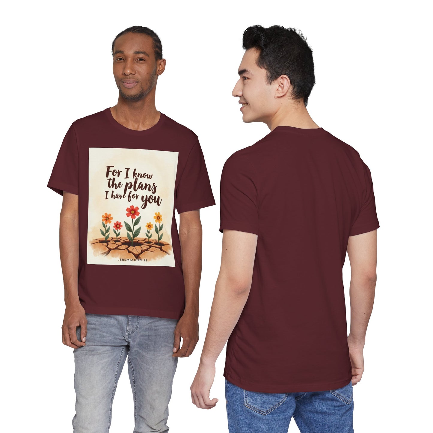 For I Know The Plans I Have For You tee | Jeremiah 29:11 floral roots scripture shirt | Meaningful Gift for Teens and Adults