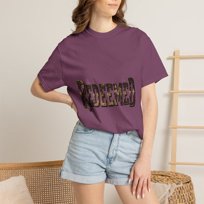 Garment-Dyed Statement Tee — Bold Single-Word Typographic Front