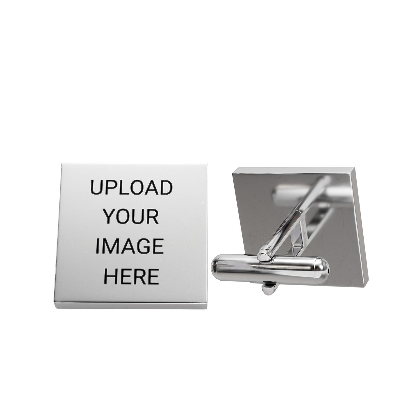Custom Gold Square Cufflinks — Personalized Engraved Image or Text