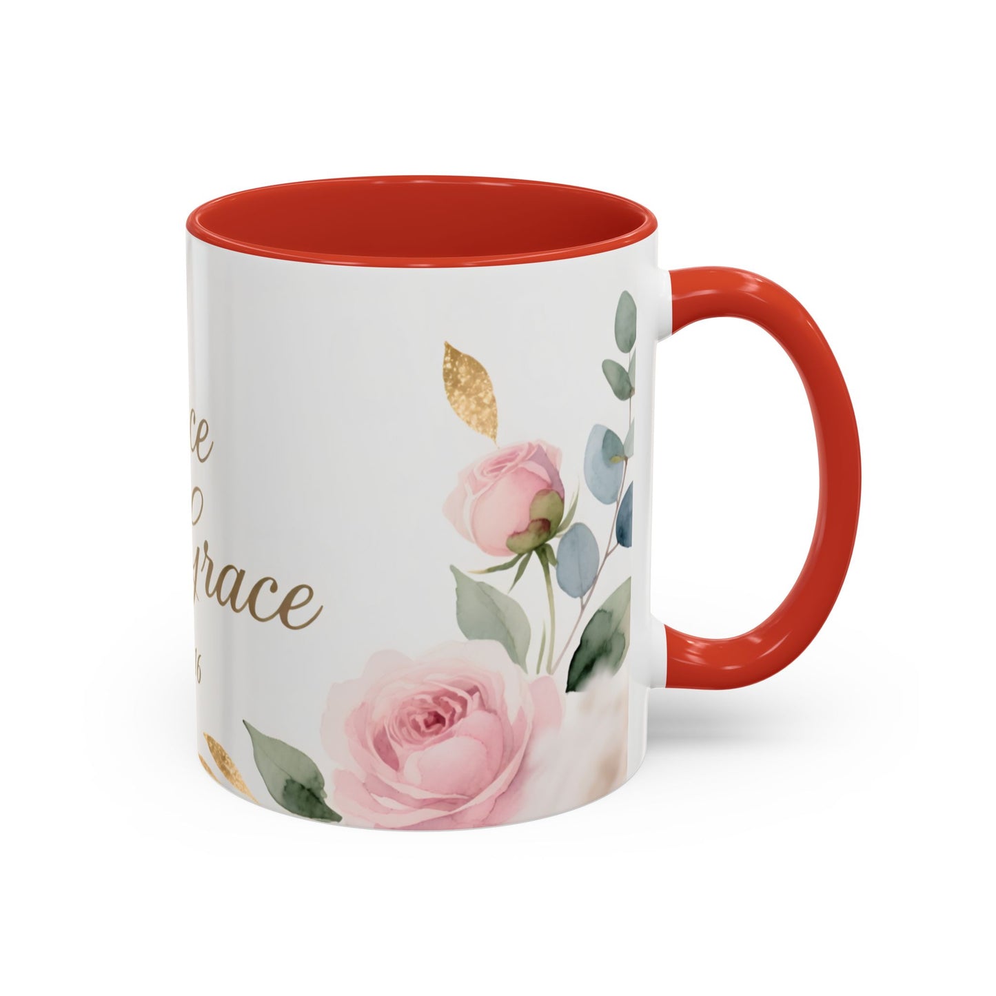Grace Upon Grace Coffee Mug — Floral John 1:16 Scripture Accent Mug