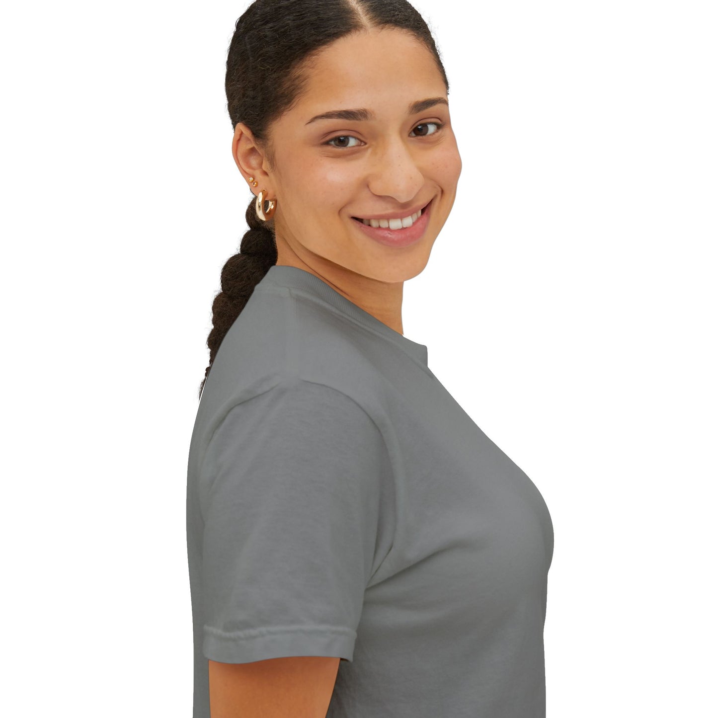 Garment-Dyed Pocket Tee — Rose Line-Art Back Design
