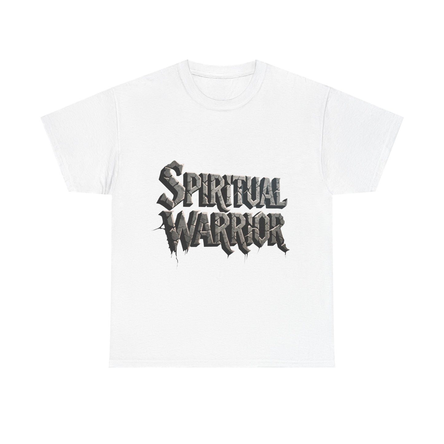Spiritual Warrior T-Shirt — Gothic Lettering Faith & Strength Tee