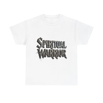 Spiritual Warrior T-Shirt — Gothic Lettering Faith & Strength Tee