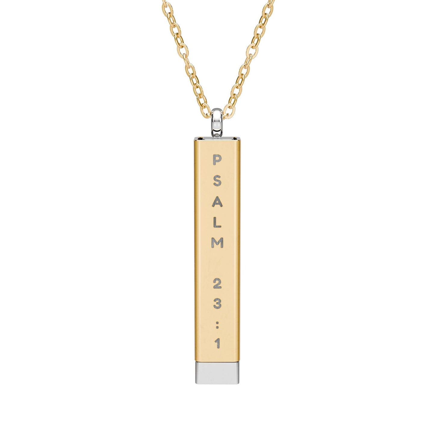 Engraved Sliding Bar Necklace | Custom Psalm 23:1 Message | Thoughtful Gift for Mom, Dad & More