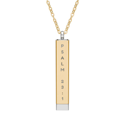 Engraved Sliding Bar Necklace | Custom Psalm 23:1 Message | Thoughtful Gift for Mom, Dad & More