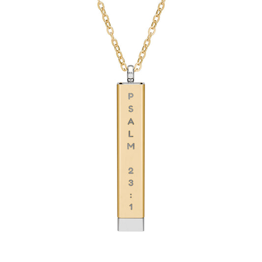 Engraved Sliding Bar Necklace Custom Psalm 23 1