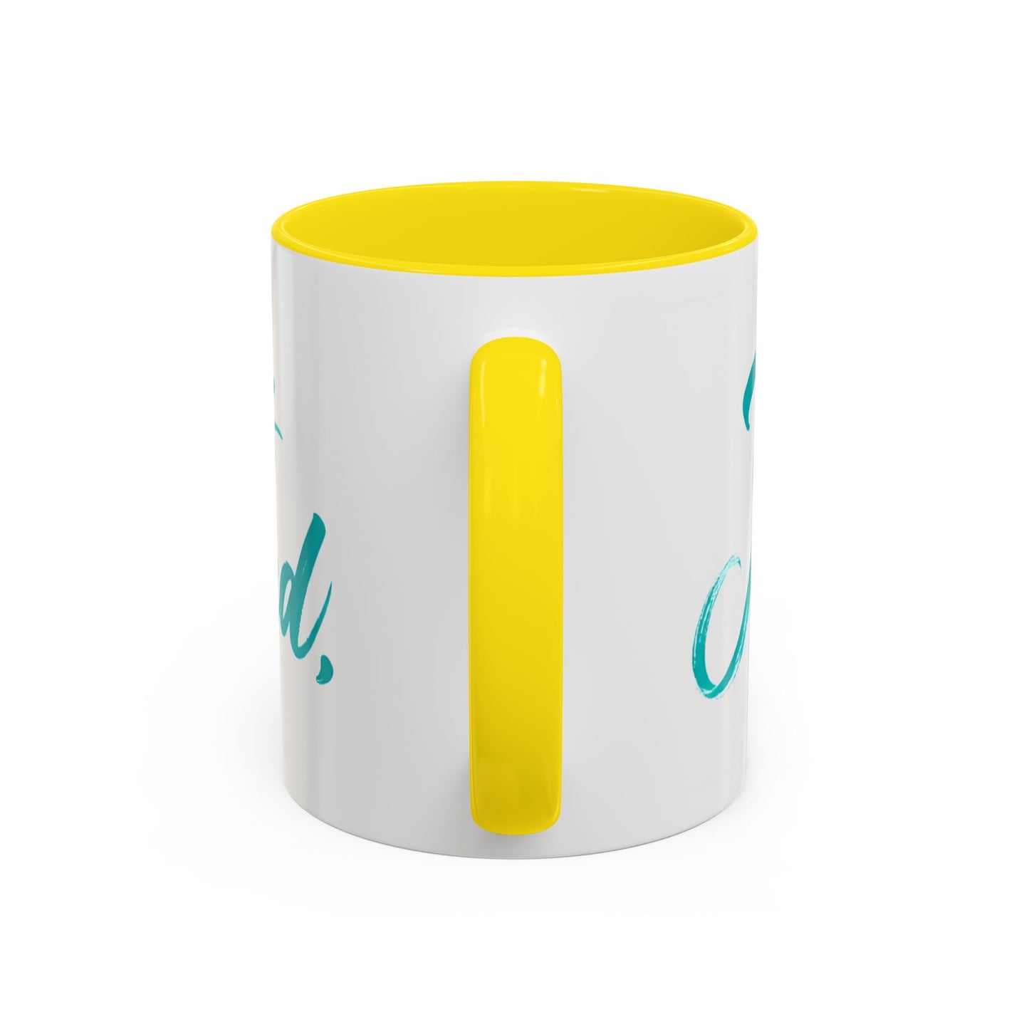 Scripture Accent Coffee Mug — Teal Hand-Lettered Encouragement (11/15 oz)
