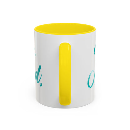 Scripture Accent Coffee Mug — Teal Hand-Lettered Encouragement (11/15 oz)