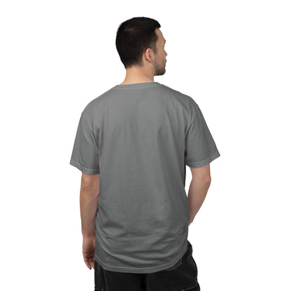 Garment-Dyed Statement Tee — Bold Single-Word Typographic Front