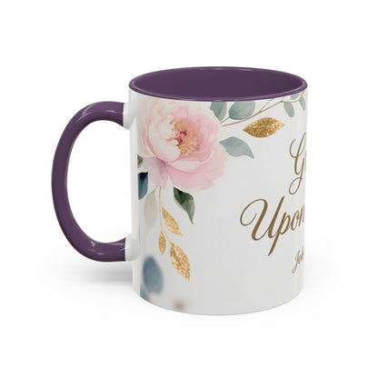 Grace Upon Grace Coffee Mug — Floral John 1:16 Scripture Accent Mug