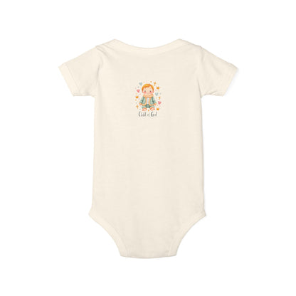 Infant One-Piece Bodysuit — Cute Little Girl Illustration "Hello World" Baby Bodysuit