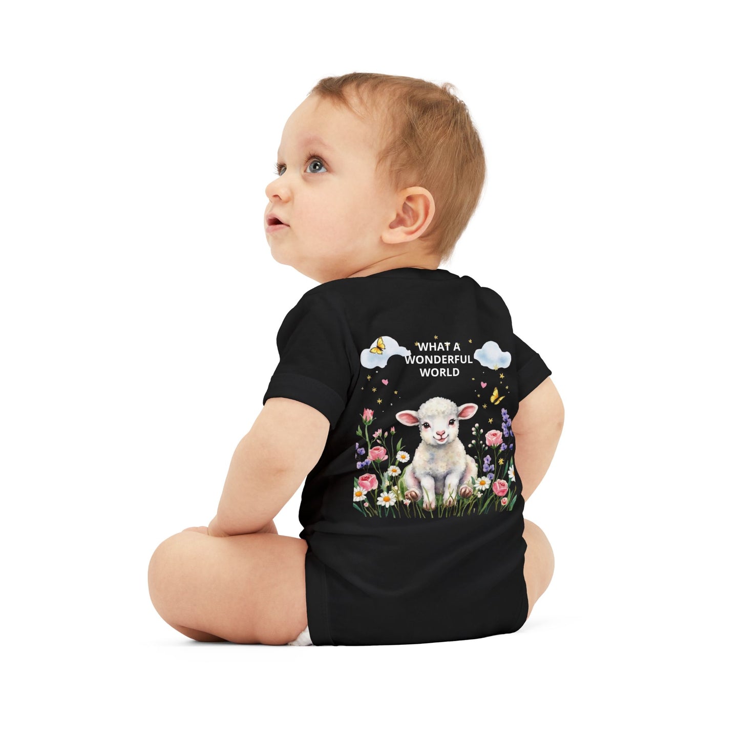 Infant Onesie - "God Made Me Special" Lamb Baby Bodysuit (What a Wonderful World)