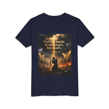 For the battle is not yours, but God's youth tee | Christian hands design | Meaningful Gift for Kids