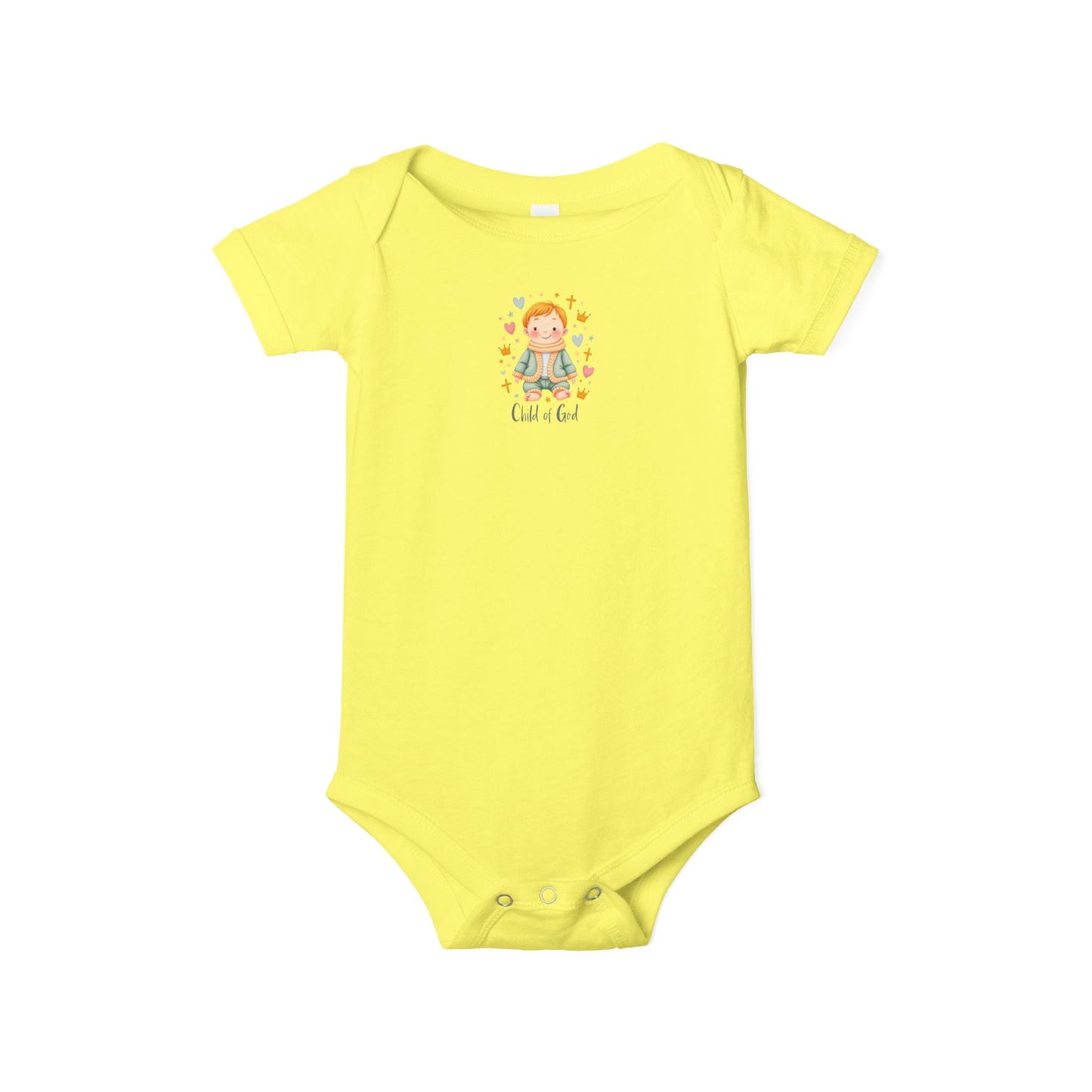 Infant One-Piece Bodysuit — Cute Little Girl Illustration "Hello World" Baby Bodysuit