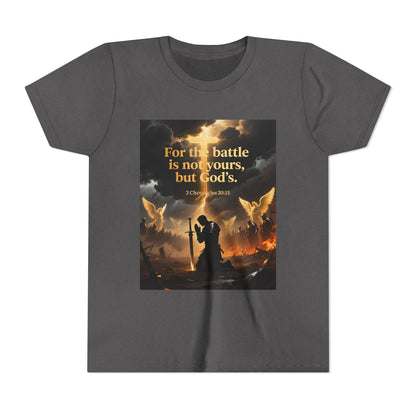 For the battle is not yours, but God's youth tee | Christian hands design | Meaningful Gift for Kids