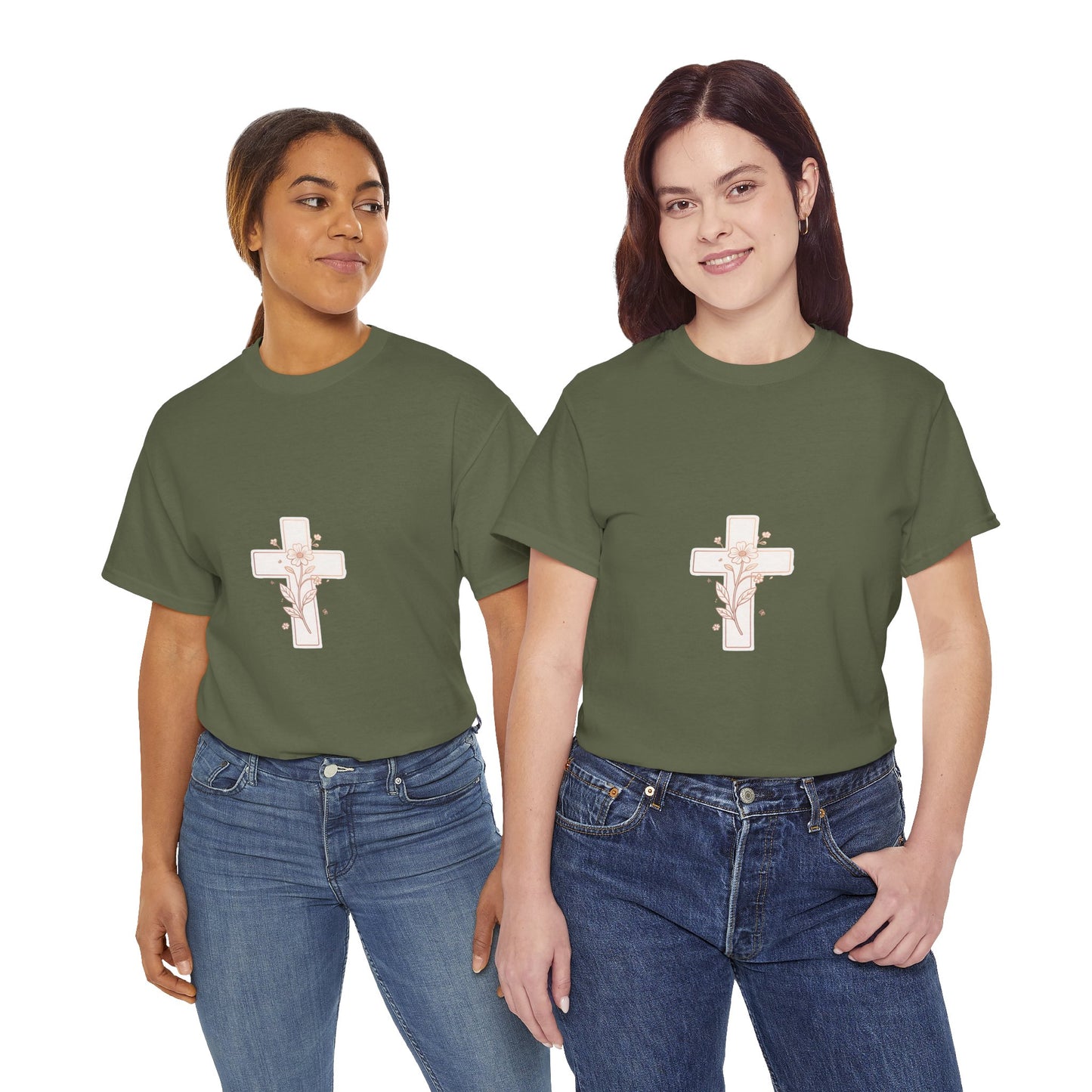 Floral Cross Tee — Delicate Bloom Christian T-Shirt | Meaningful gifts for teens and adults