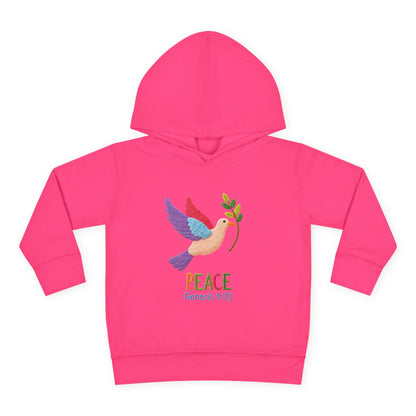 Toddler Hoodie — Colorful Peace Dove with Olive Branch & “PEACE Genesis 9:13”