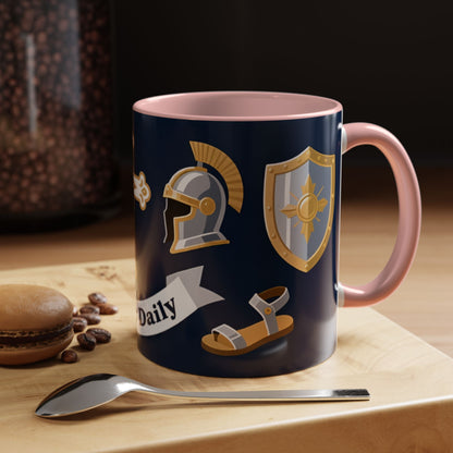Christian Knight Coffee Mug — “Suit Up Daily” Accent Ceramic Mug