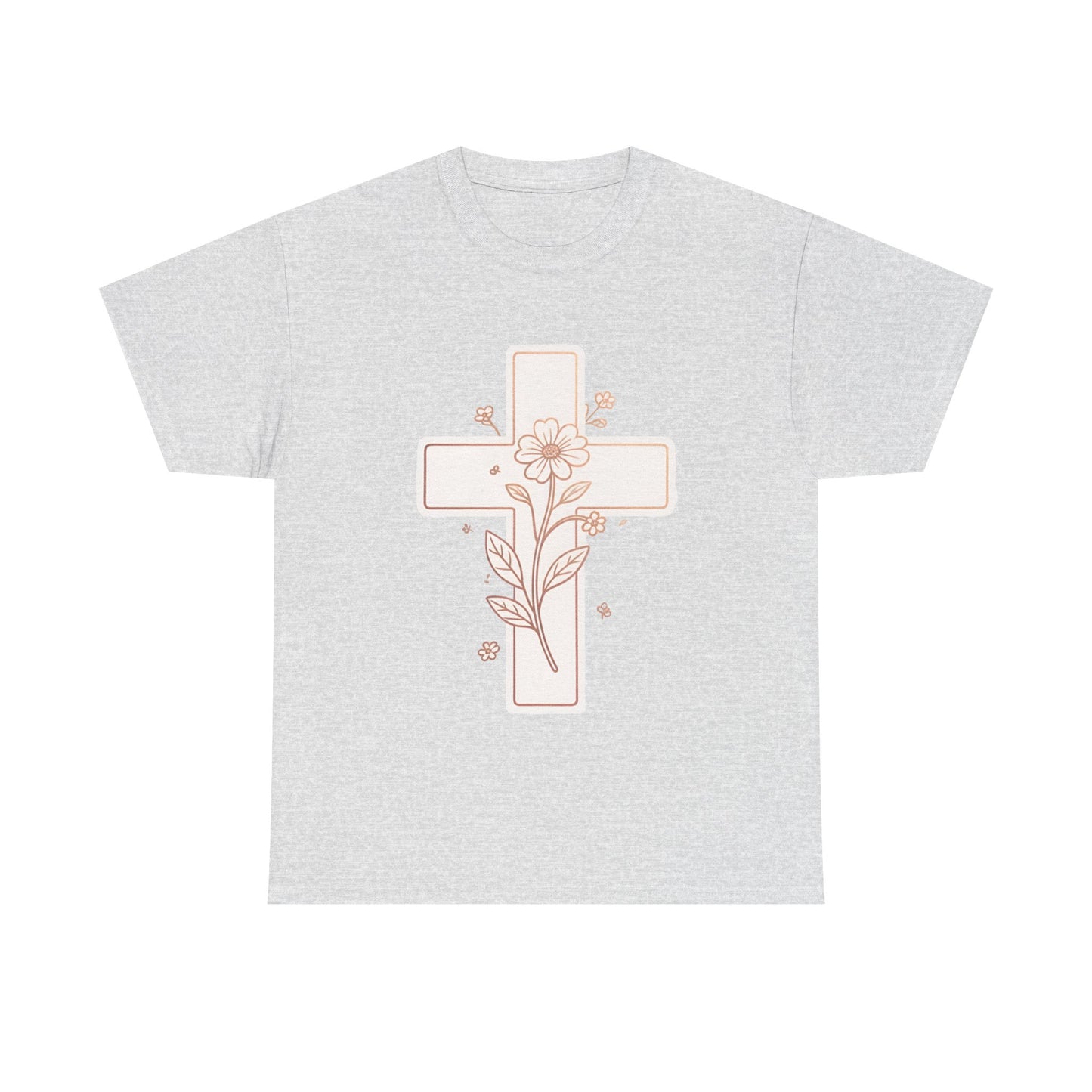Floral Cross Tee — Delicate Bloom Christian T-Shirt