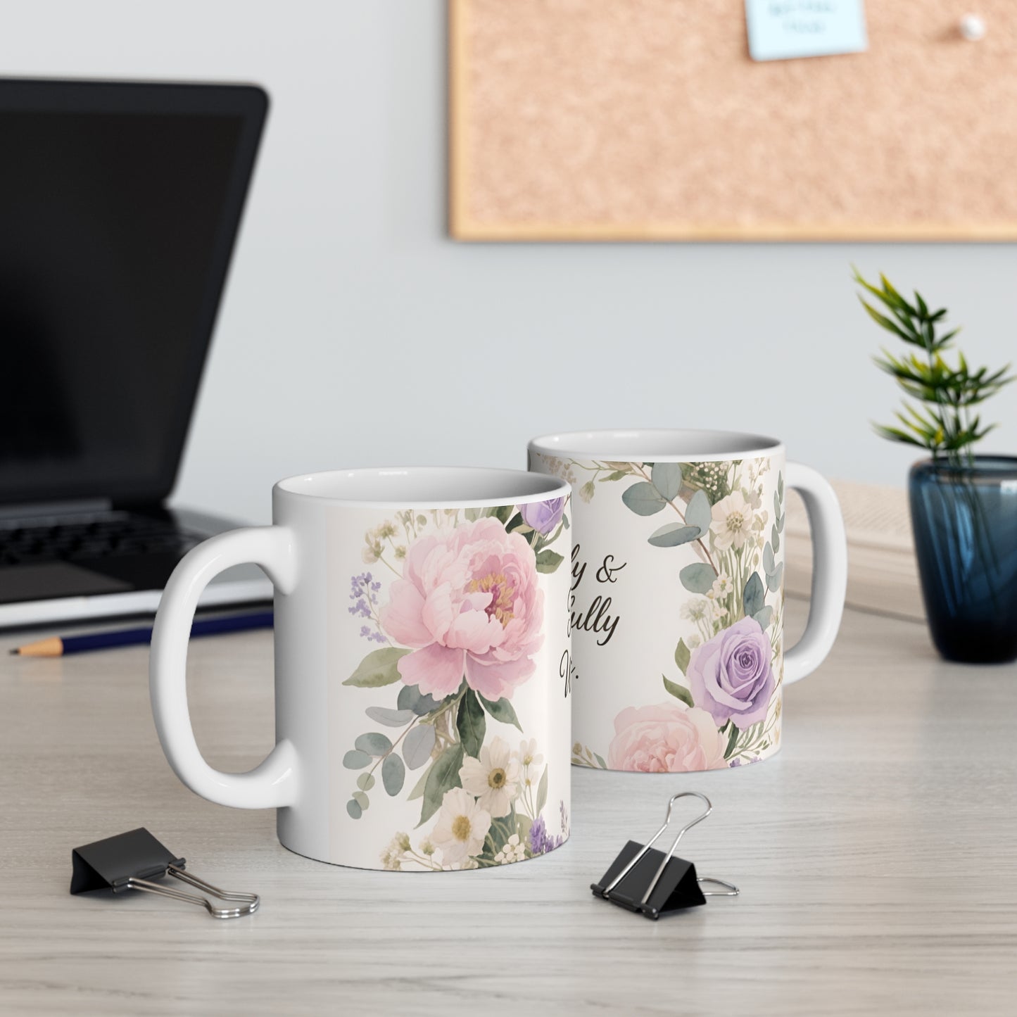 Fearfully & Wonderfully Made Mug — Psalm 139:14 Floral Ceramic Coffee Cup