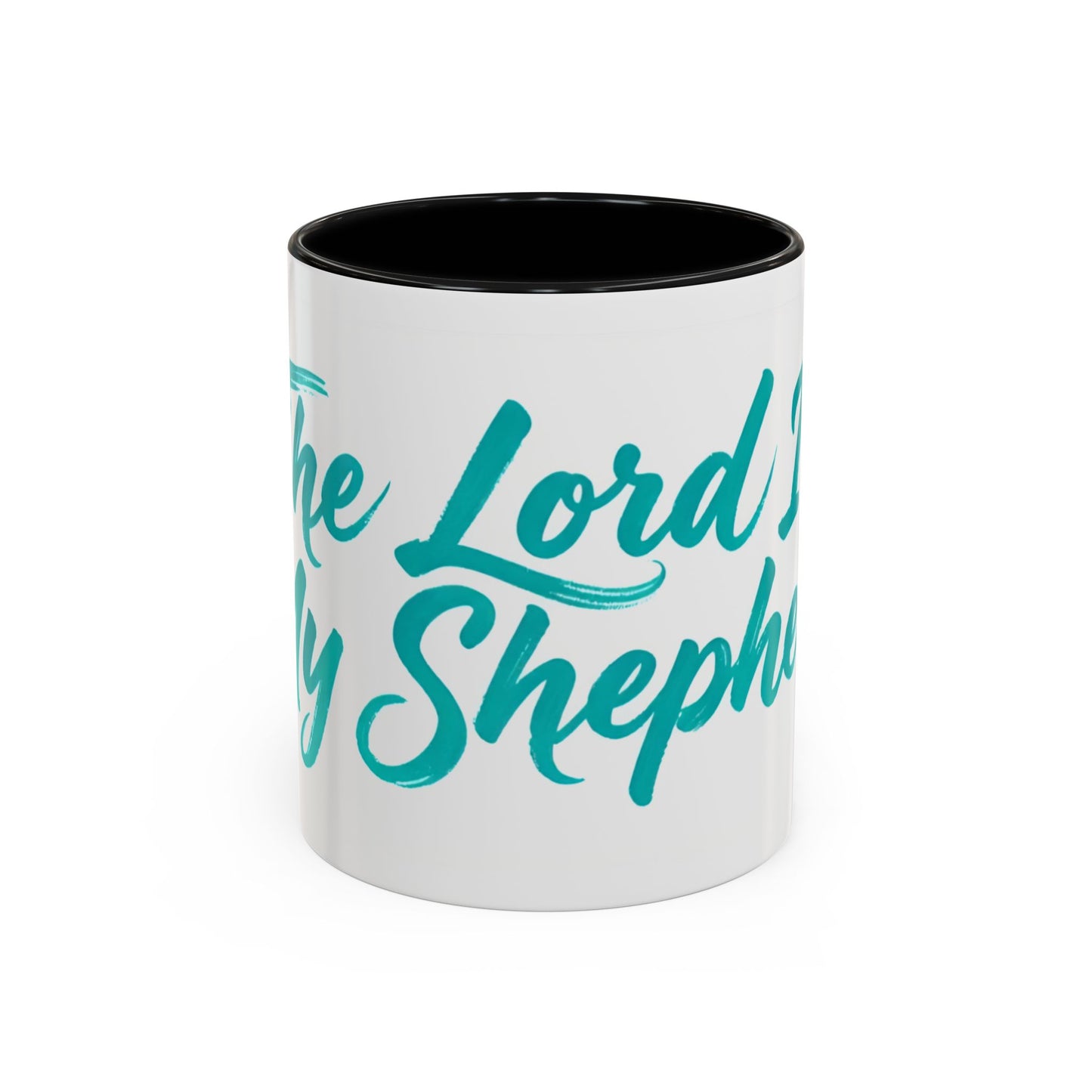 Scripture Accent Coffee Mug — Teal Hand-Lettered Encouragement (11/15 oz)