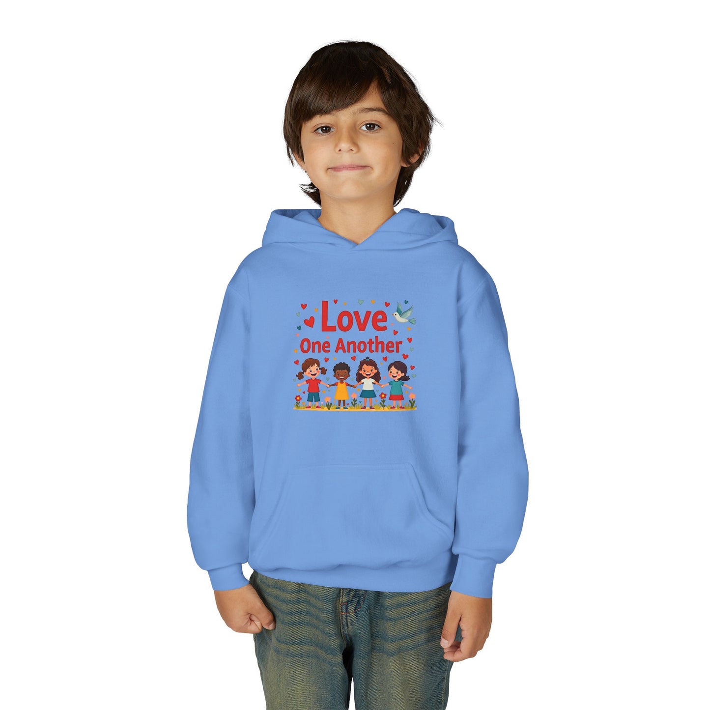 Love One Another Youth Hoodie — Kids' Inclusive Friendship Sweatshirt