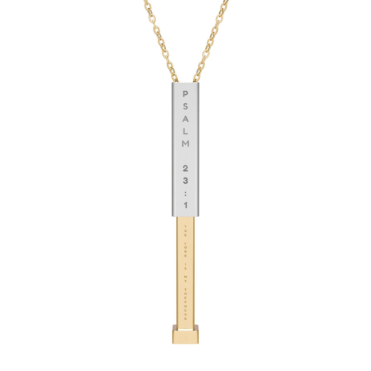 Engraved Sliding Bar Necklace | Custom Psalm 23:1 Message | Thoughtful Gift for Mom, Dad & More