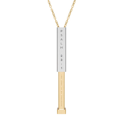 Engraved Sliding Bar Necklace | Custom Psalm 23:1 Message | Thoughtful Gift for Mom, Dad & More