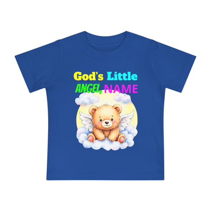 Baby T-Shirt — Personalized "God's Little Angel" Teddy Design