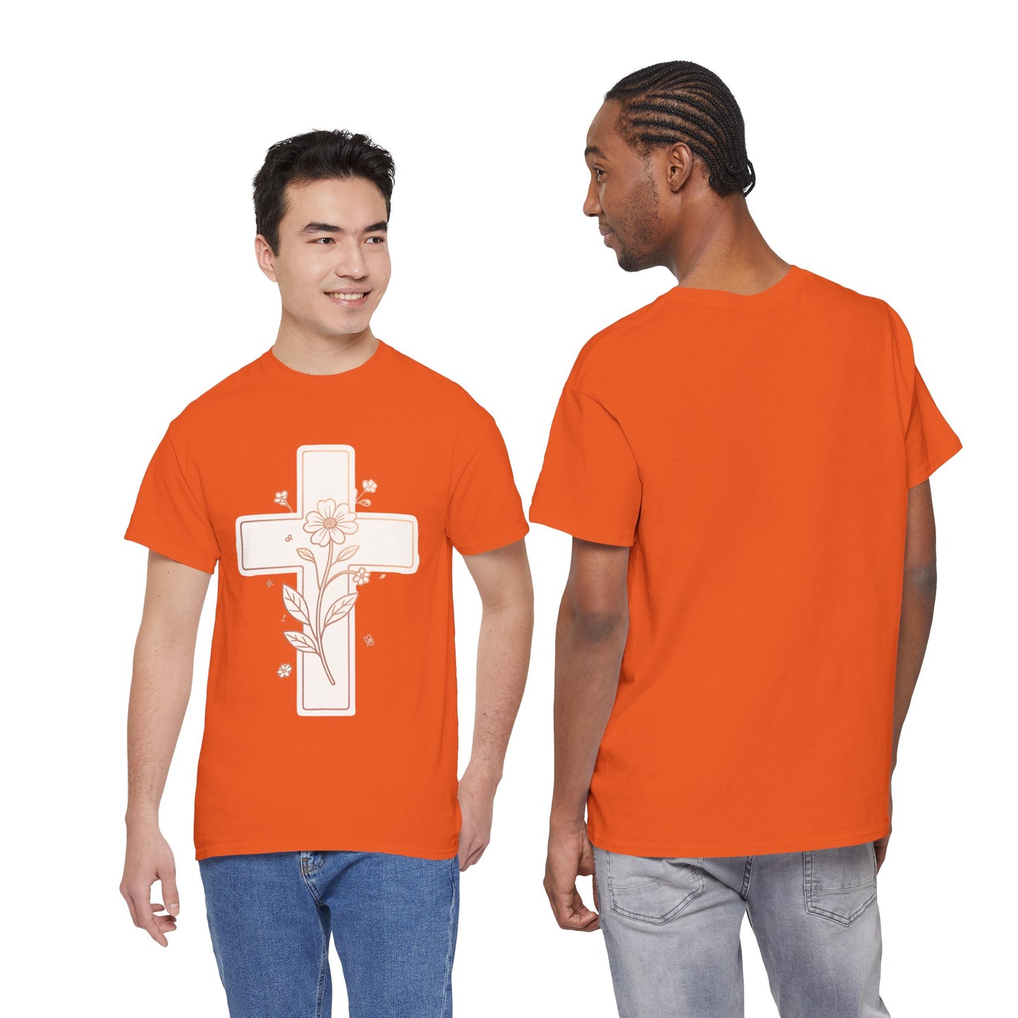 Floral Cross Tee — Delicate Bloom Christian T-Shirt