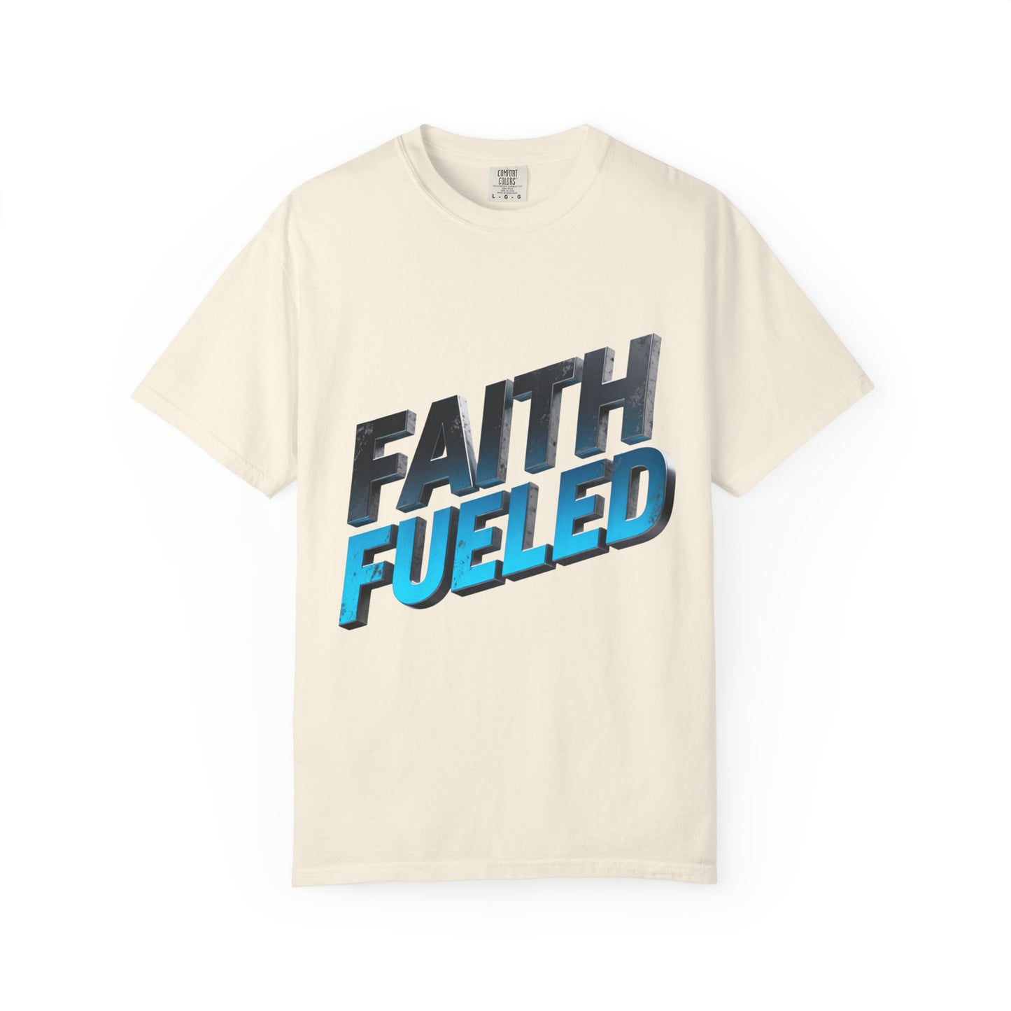 Faith Fueled Garment-Dyed Tee — Vintage Two-Tone Christian T-Shirt