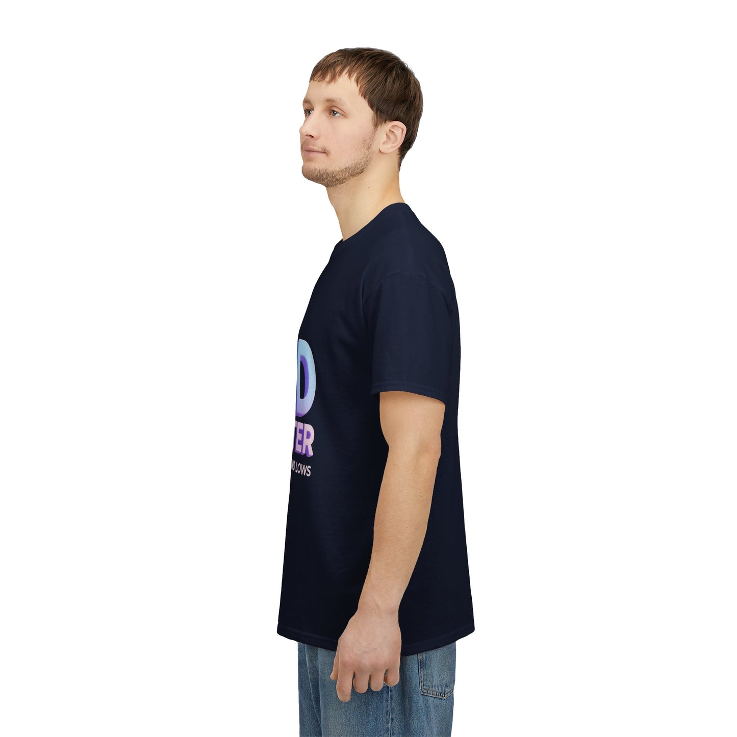 God Greater Gradient Tee — Soft Blue & Lilac Faith Shirt