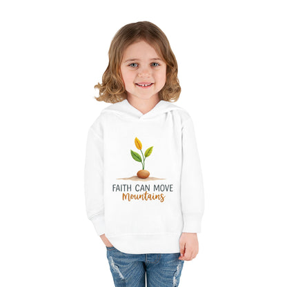 Toddler Hoodie - "Faith Can Move Mountains" Plant Graphic